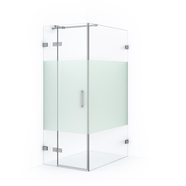 Maxaro Douchecabine Diamond 120x80cm 8mm Helder Veiligheidsglas met Matte Strook Chroom