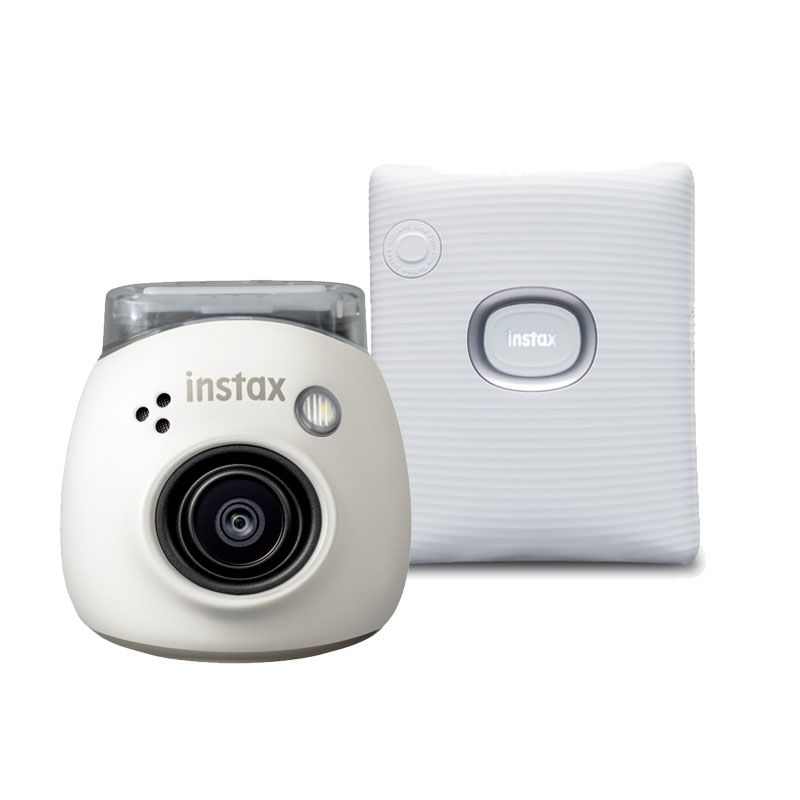 Fujifilm INSTAX PAL Digital Camera - Milky White + SQUARE Link Printer - White