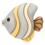THUN Formella 3D vis met kleine strepen, keramiek, collectie zee om lief te hebben, 11,1 x 10,4 x 3 cm