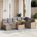 Maison Exclusive - Ensemble de meubles de jardin 9 pièces avec canapé et coussins, beige, en polyrotin