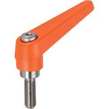 HALDER 24390.0141 Verstelbare klemhendels, oranje, d1 = 14 mm/d2=M6/l1 = 16 mm