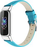 By Qubix Qubix Fitbit Luxe Leren Bandje - Large - Blauw