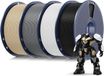 oCreon PLA-filament 1,75 mm - 3D printer filament - 4 kg - Zwart + wit + grijs + eiken
