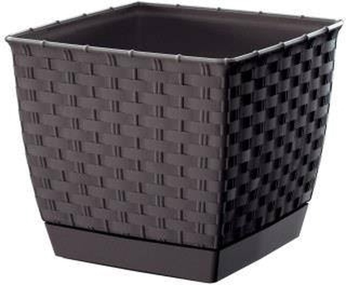 Prosperplast Bloempot Bloembak Ratolla Square 19x19x16cm UMBER BRUIN