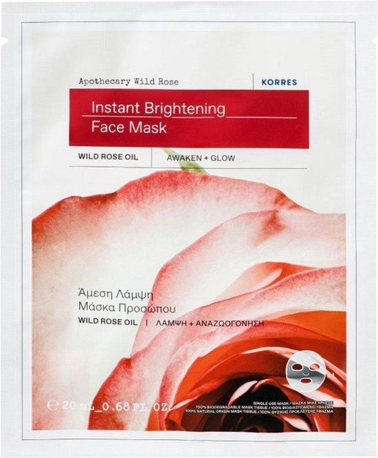 Korres Rose Sauvage D'Apothicaire Instant Radiance Gezichtsmasker 1 Doekmasker