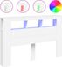 vidaXL Hoofdeinde met LED 160x18,5x103,5 cm bewerkt hout wit