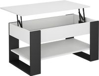 Vicco Lifto Salontafel – 92 x 51 cm met liftfunctie Wit/antraciet