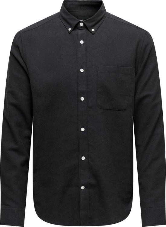 ONLY & SONS ONSGUDMUND Slim Fit Overhemd - Zwart - Heren - Maat S