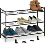 Relaxdays Schoenenrek Stapelbaar - 3 Laags - Zwart Metaal