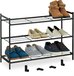 Relaxdays Schoenenrek Stapelbaar - 3 Laags - Zwart Metaal