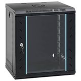 VidaXL Netwerk kabinet met opslag zwart 53 x 45 x 60 cm staal