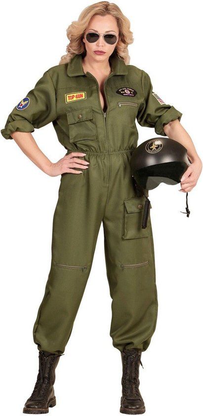 Widmann Leger & Oorlog Kostuum Gevechtspilote Cruising Altitude Vrouw XL Carnaval kostuum Verkleedkleding