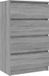 vidaXL Dressoir 60x35x98,5 cm bewerkt hout grijs sonoma eikenkleurig