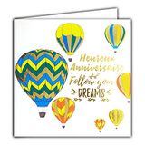 Afie 22065 Wenskaart voor verjaardag Follow your dreams Suis ts dromen in goud glanzend – vierkante kaart 145 x 145 mm met envelop – gemaakt in Frankrijk. heteluchtballonnen