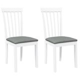 vidaXL Eetkamerstoelen 2 stuks massief hout rubber wit
