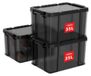 Merkloos Opbergdoos Kunststof Opbergdozen - 25 L - Set van 3 - Transparant Zwart