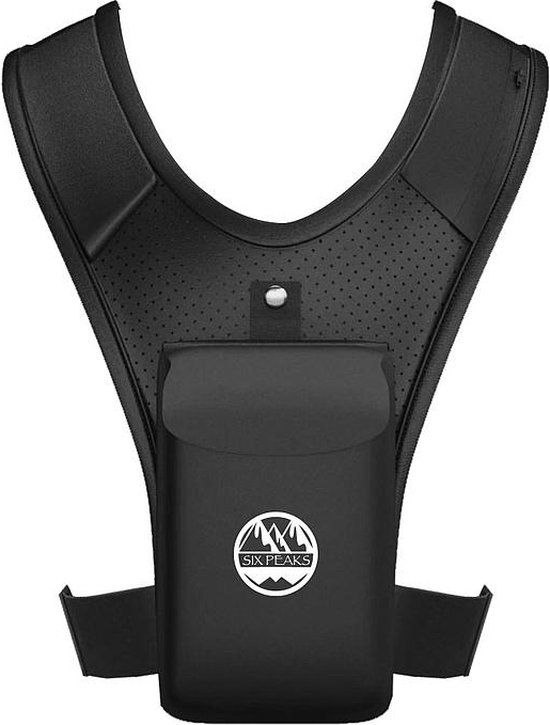 Six Peaks hardloopvest met telefoonhouder - Zwart