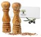 Set de moulins à poivre et sel en bois d'olivier, 2 pièces, avec Fleur de Sel