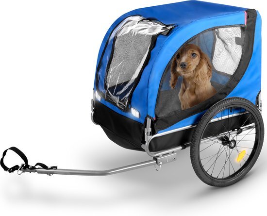 Bicycle Gear Hondenfietskar - Blauw - Opvouwbaar - Max. 25 KG - Met Regenhoes