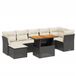 vidaXL 8-delige Loungeset met kussens, polyrattan, zwart