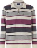 Babista heren Sweatshirt - Lange mouw - Polokraag - Borstzak - Ritssluiting - Gestreept - Lichtpaars - Maat 60/62
