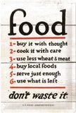 Nostalgic Art Merchandising Food Rules Don't Waste It Metalen Bord 20 x 30 cm