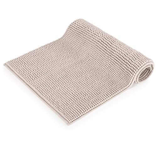 Blumtal Badmatten chenille - antislip badmat, zachte badmat, badkamertapijt, Beige, 50x80 cm