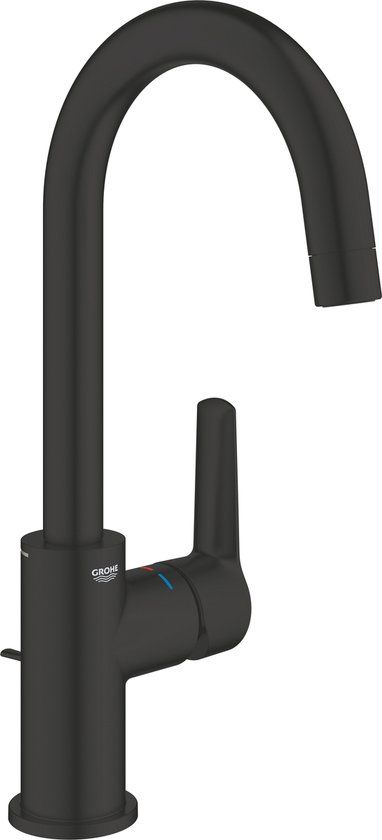 GROHE QuickFix Start wastafelmengkraan - Matte Black - L-Size - Incl. draaibare uitloop en pop-up waste