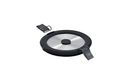 RÖSLE Flexx 2GO Roestvrijstalen deksel, 0,4 l, rond, met clips, voor lunchbox, siliconen rand, aromadicht, siliconen ventiel, zilverkleurig/zwart