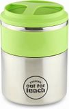 Pioneer Voedselcontainer 1,5 L roestvrij staal dubbelwandig 2-in-1 met extra brede mond geïsoleerde lunchbox voor soep/eten 4 uur warm 8 uur koel lekvrij BPA-vrij - groen