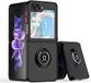 Tumundosmartphone Matte hoes met zwarte rand en 360° draaibare ring voor Samsung Galaxy Z Flip 6 5G