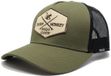 Surf Monkey - Trucker Cap - 5 Panel - One Size - Organisch Cotton - Zwarte olijf