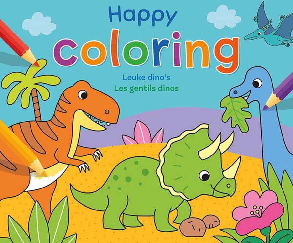 Deltas Happy Coloring - Leuke dino's / Happy Coloring - Les gentils dinos