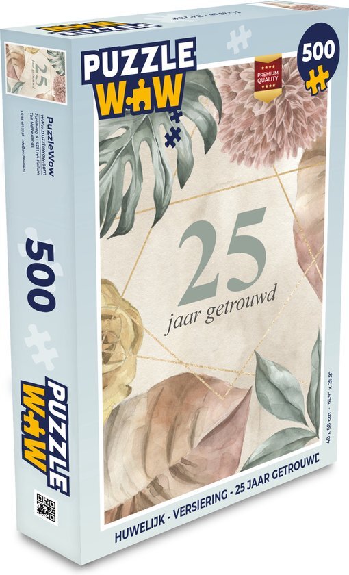 MuchoWow Puzzel Huwelijk - Spreuken - 25 jaar getrouwd - Quotes - Trouwdag - Legpuzzel - Puzzel 500 stukjes - Sinterklaas cadeautjes - Sinterklaas voor grote kinderen