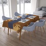 Bonamaison Tafelkleed, Anti-Mold, Sneldrogend, Waterdicht, 100% Polyester Tafellaken, Bruine tinten, 140 x 200 Cm