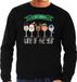 Bellatio Decorations foute kersttrui/sweater heren - Kerst wijn glazen - zwart - drank/wine XXL