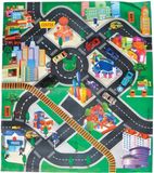 Merkloos / Sans marque Jono Toys Bv Autospeelkleed Down Town 80 x 70 cm inclusief autootjes