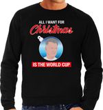 Bellatio Decorations Louis all I want for Christmas fout Kerst sweater - zwart - heren - M