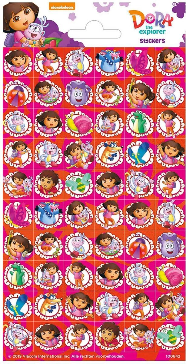 FUNNY PRODUCTS Stickervel Dora Mini Junior Papier 60 Stuks