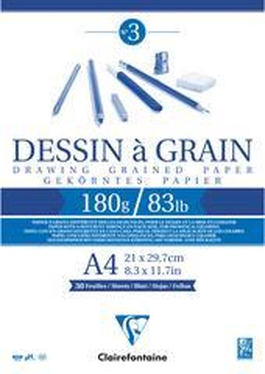 Clairefontaine tekenblok 'à Grain', DIN A4