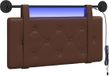 vidaXL - Hangend hoofdbord met LED-verlichting - Bruin - Kunstleer
