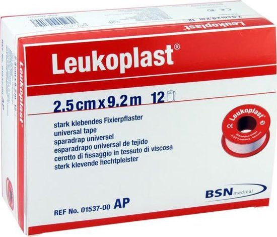Leukoplast hechtpleister zonder klemring 2,5cm x 9,2m - 12 stuks