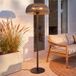 Lucande Calenza staande terrasverwarmer, zwart, 200 cm, 3 standen