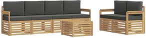 vidaXL - Canapé d'angle - 6 places - Polyester - Blanc et anthracite