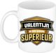 Bellatio Decorations Naam mok Valentijn - wit - Superieur - keramiek - 300 ml - collega beker - cadeau