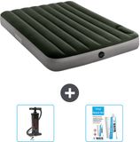 Intex Luchtbed - Twijfelaar - 137 x 191 x 25 cm - Groen - Inclusief Pomp en Reparatieset