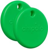 Chipolo POP - Bluetooth Tracker & KeyFinder - Werkt met Apple Find My & Android Find My Device - Tracker Apple iPhone & Android - 120 dB - Groen - 2 Pack