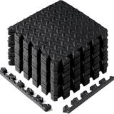 Yes4All KAL0 in elkaar grijpende vloertegels, massief, A. 1,1 m² (12 matten) -zwart, 12sqft x 12''