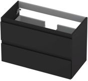 INK - Onderkast 2 Laden Greeploos Gelakt - 800x400x520 Mm - Mat Zwart