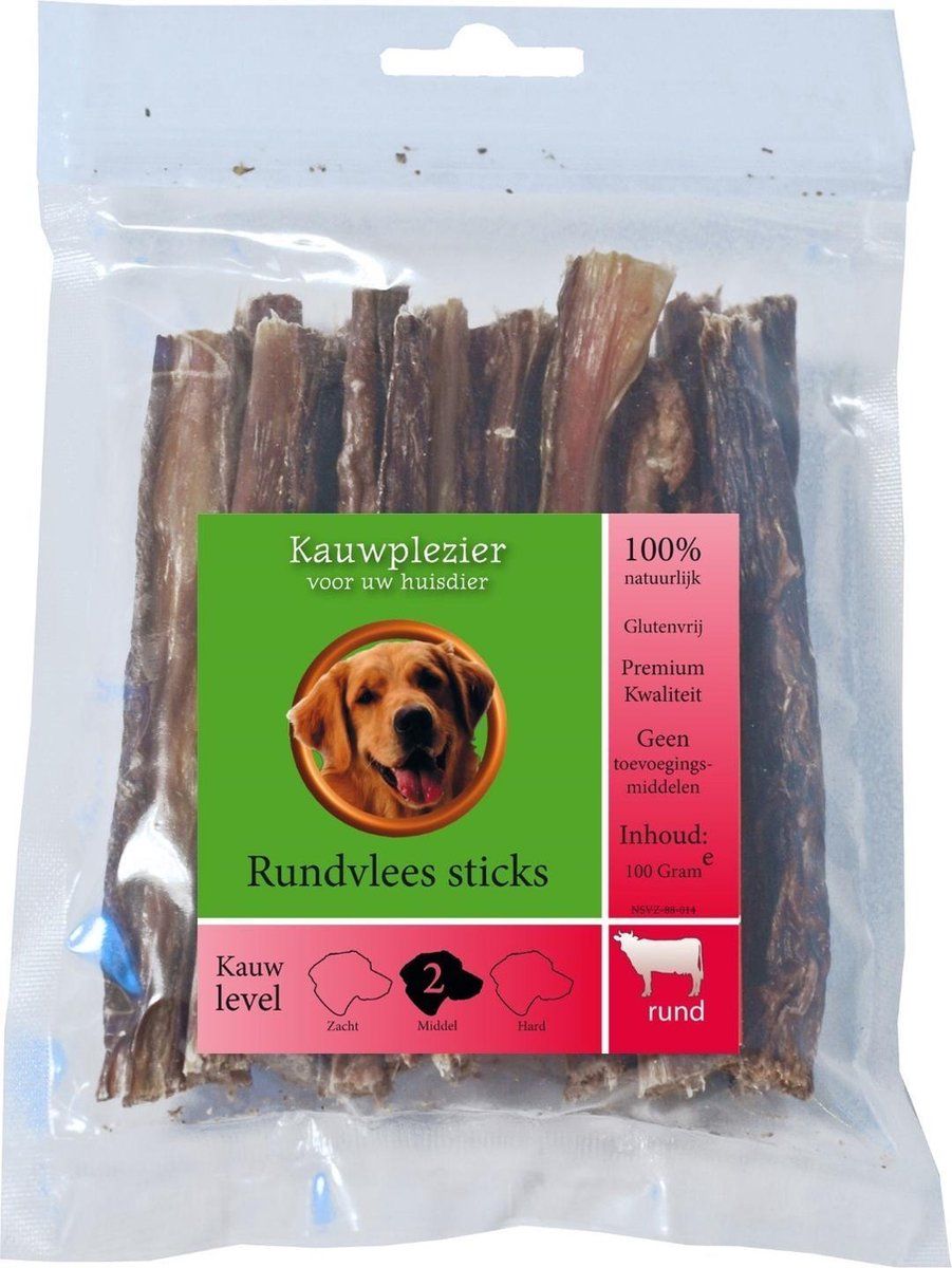Gebr. de Boon Natuurlijke snack zak rundvlees sticks 100 gram